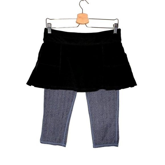 Athleta | Warrior Sport 2 In 1 Skort Herringbone Skirted Leggings Size Small - Picture 2 of 8
